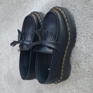 Dr. Martens Womens Adrian Quad Leather Platform Loafers Size 5 Grunge Punk Black